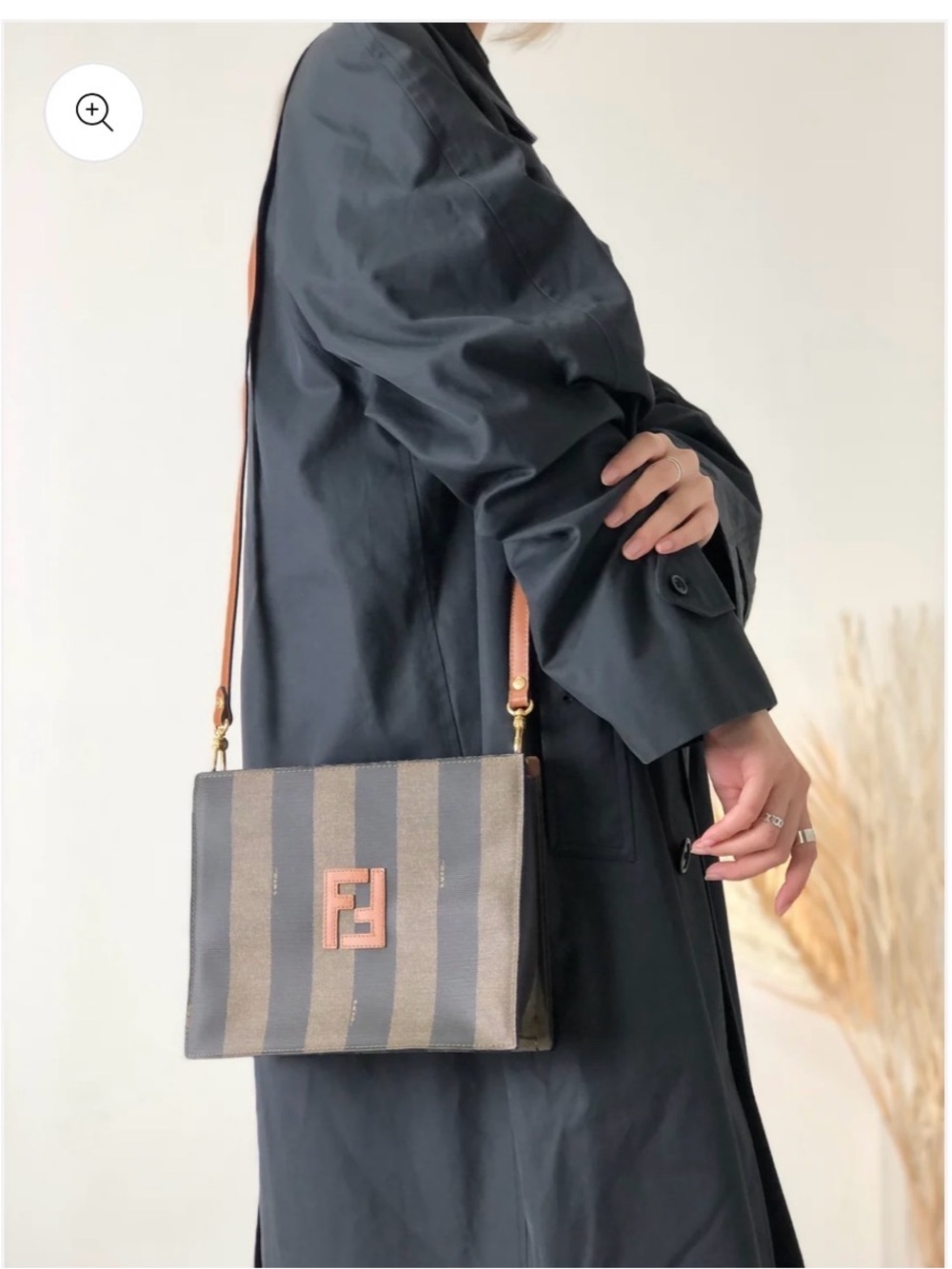 Fendi Pecan Logo PVC Leather Shoulder Bag